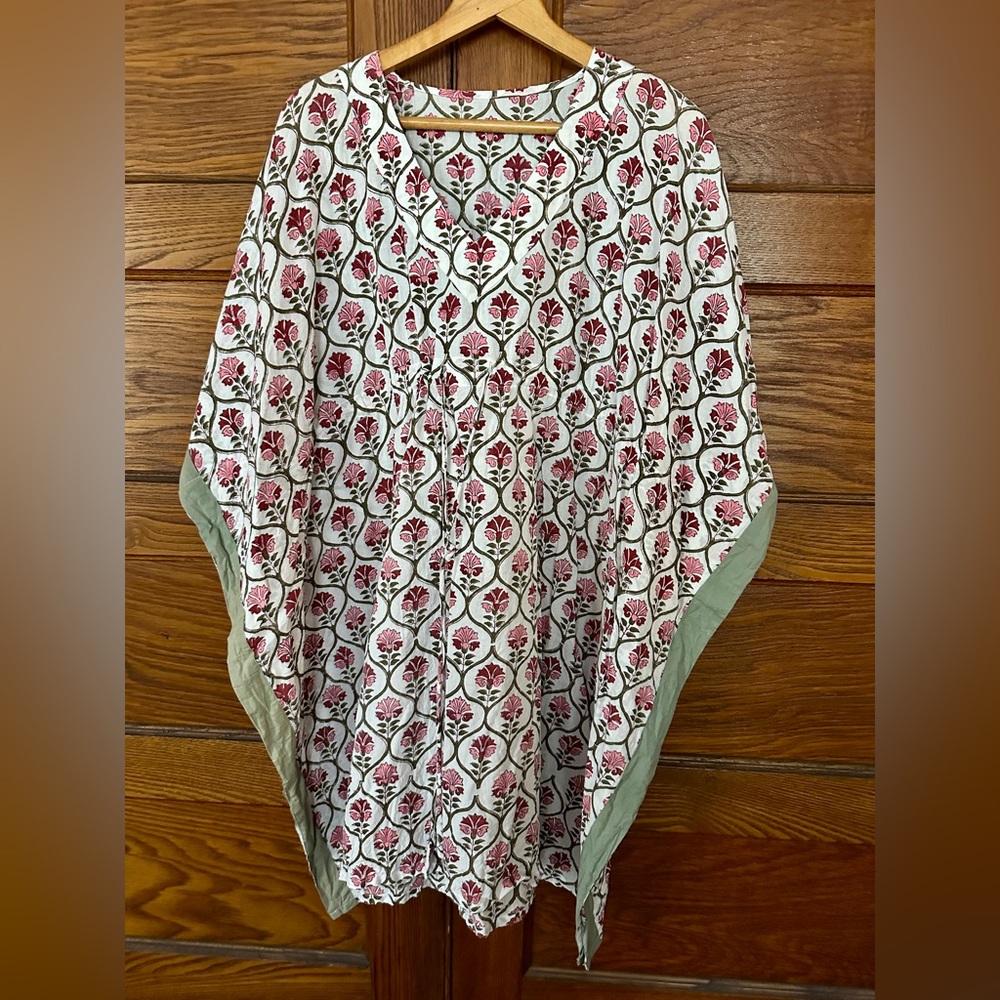 Floral Blockprint Women's Kaftan